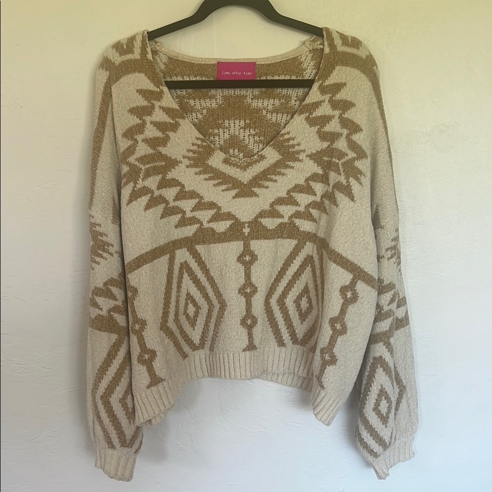 Tan and Cream Tribal Sweater